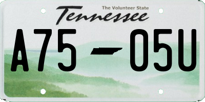 TN license plate A7505U