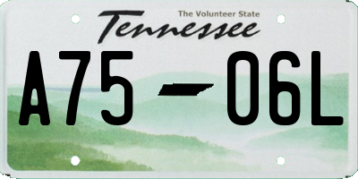 TN license plate A7506L