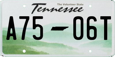 TN license plate A7506T