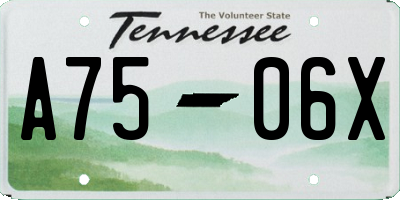 TN license plate A7506X