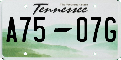 TN license plate A7507G