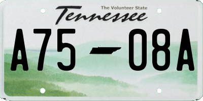 TN license plate A7508A