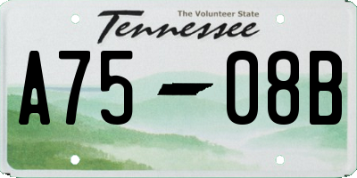 TN license plate A7508B