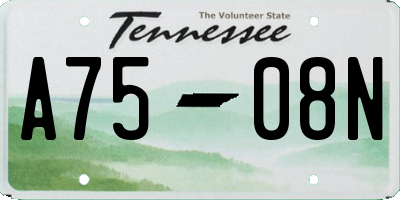 TN license plate A7508N