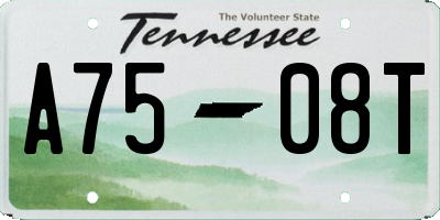 TN license plate A7508T