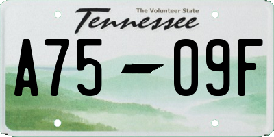 TN license plate A7509F