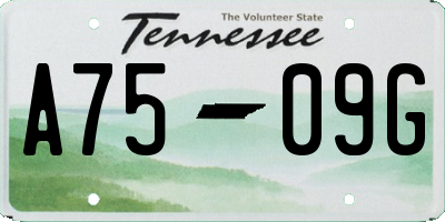 TN license plate A7509G