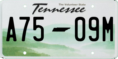 TN license plate A7509M