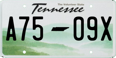 TN license plate A7509X