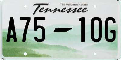 TN license plate A7510G