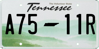 TN license plate A7511R