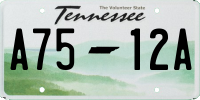 TN license plate A7512A