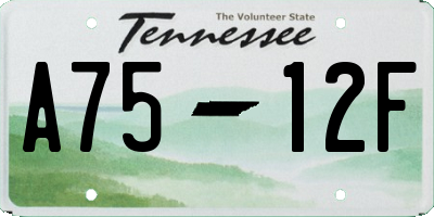 TN license plate A7512F