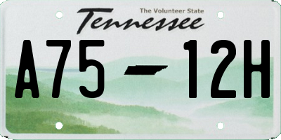 TN license plate A7512H