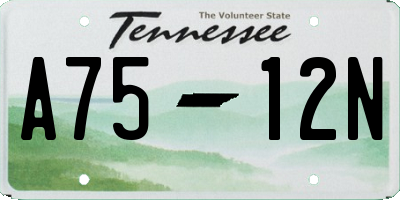 TN license plate A7512N