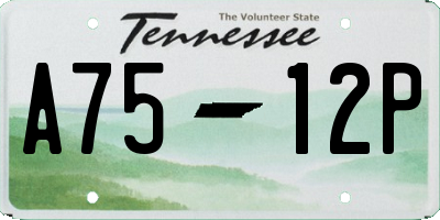 TN license plate A7512P