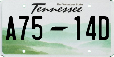 TN license plate A7514D