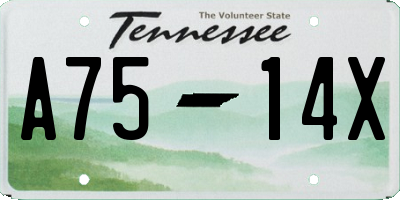 TN license plate A7514X