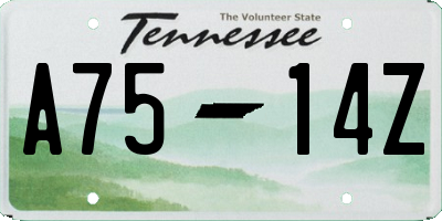TN license plate A7514Z