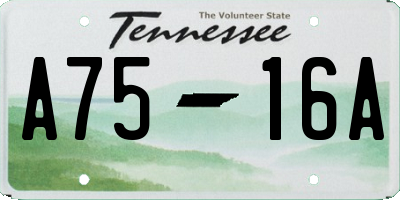 TN license plate A7516A