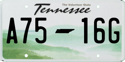 TN license plate A7516G