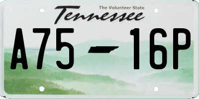 TN license plate A7516P