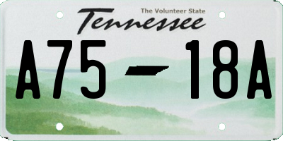 TN license plate A7518A