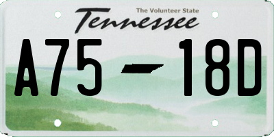TN license plate A7518D