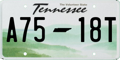 TN license plate A7518T