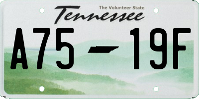 TN license plate A7519F
