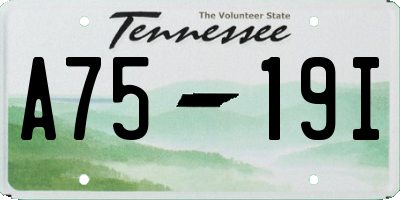 TN license plate A7519I