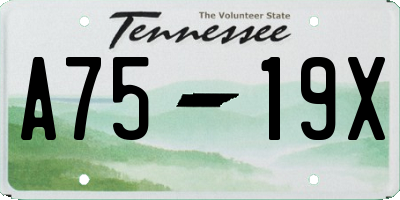 TN license plate A7519X