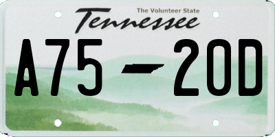 TN license plate A7520D