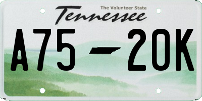 TN license plate A7520K
