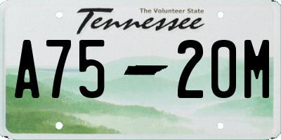 TN license plate A7520M