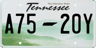TN license plate A7520Y