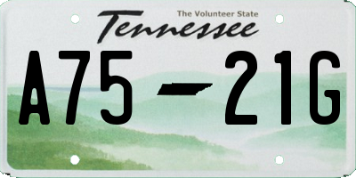 TN license plate A7521G
