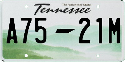 TN license plate A7521M