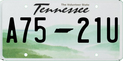 TN license plate A7521U