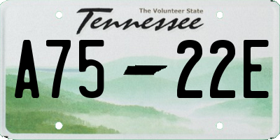 TN license plate A7522E