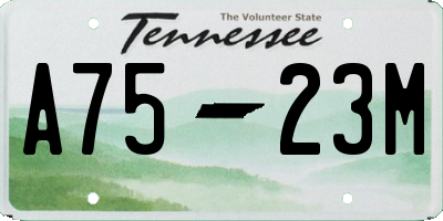 TN license plate A7523M