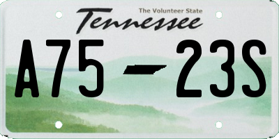 TN license plate A7523S