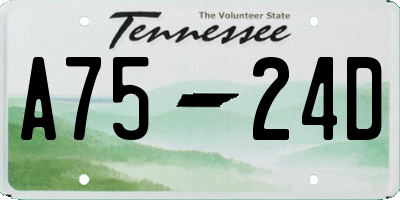TN license plate A7524D