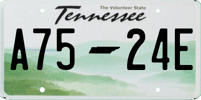 TN license plate A7524E