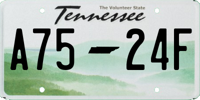 TN license plate A7524F