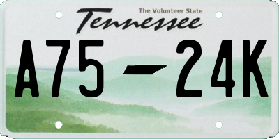 TN license plate A7524K