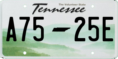 TN license plate A7525E