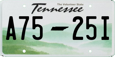 TN license plate A7525I