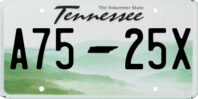 TN license plate A7525X