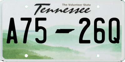 TN license plate A7526Q